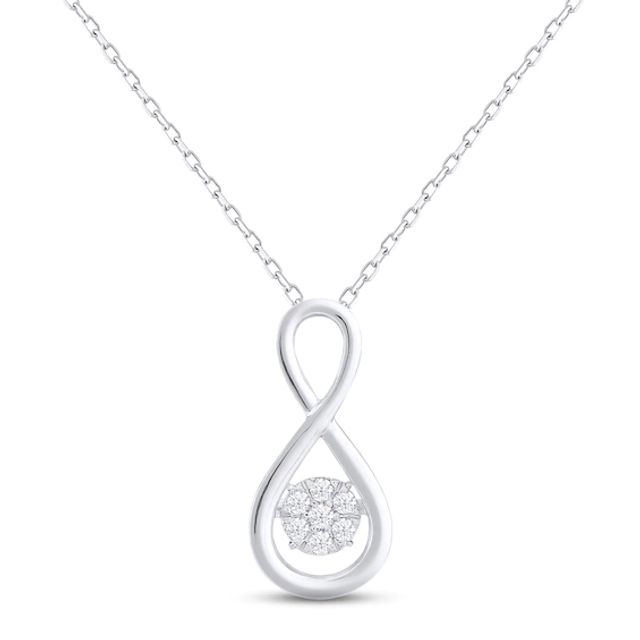 Unstoppable Love Diamond Infinity Necklace 1/3 ct tw 10K White Gold 18"
