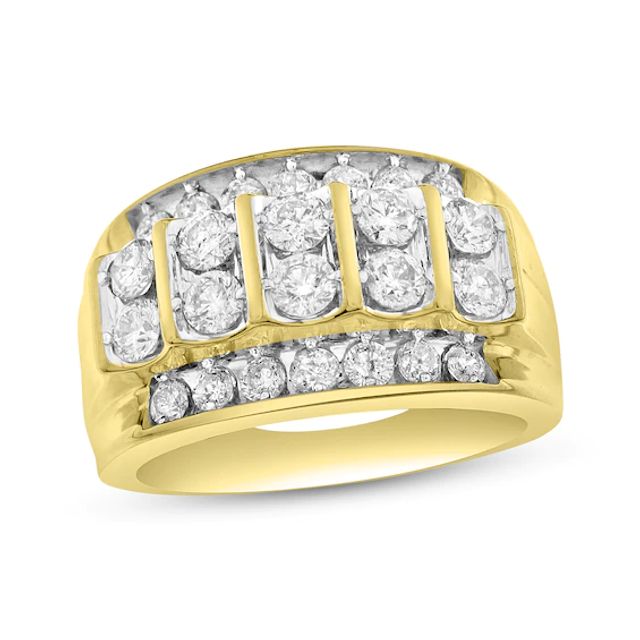 Kay Men's Diamond Ring 2 ct tw Round-cut 10K Yellow Gold