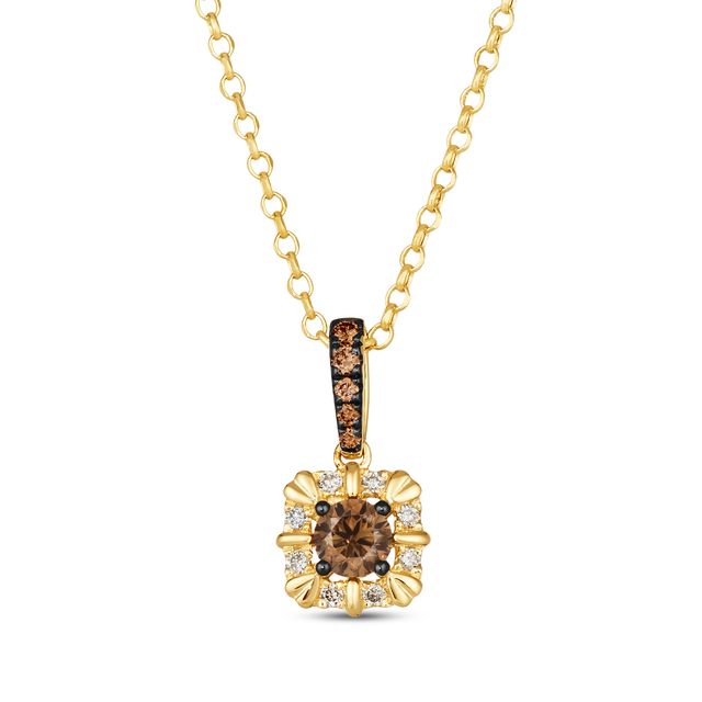 Le Vian Chocolate Diamonds Necklace 3/8 ct tw 14K Honey Gold 19”