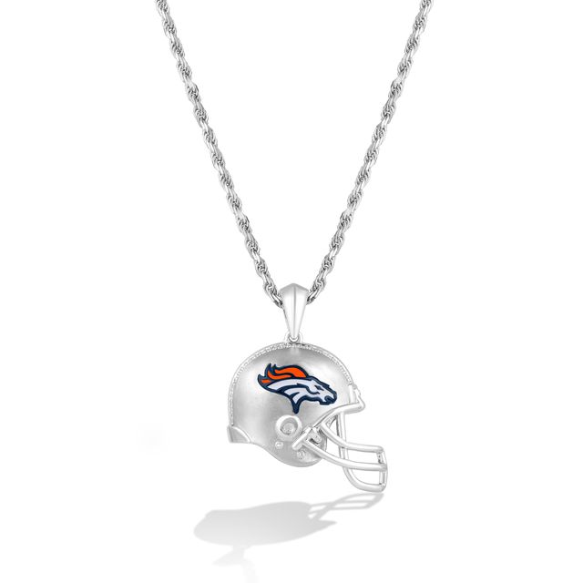 True Fans Miami Dolphins 1/5 CT. T.W. Diamond and Enamel Reversible Shield  Necklace in Sterling Silver