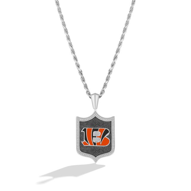 True Fans Cincinnati Bengals 1/10 CT. T.W. Diamond Logo Necklace in  Sterling Silver