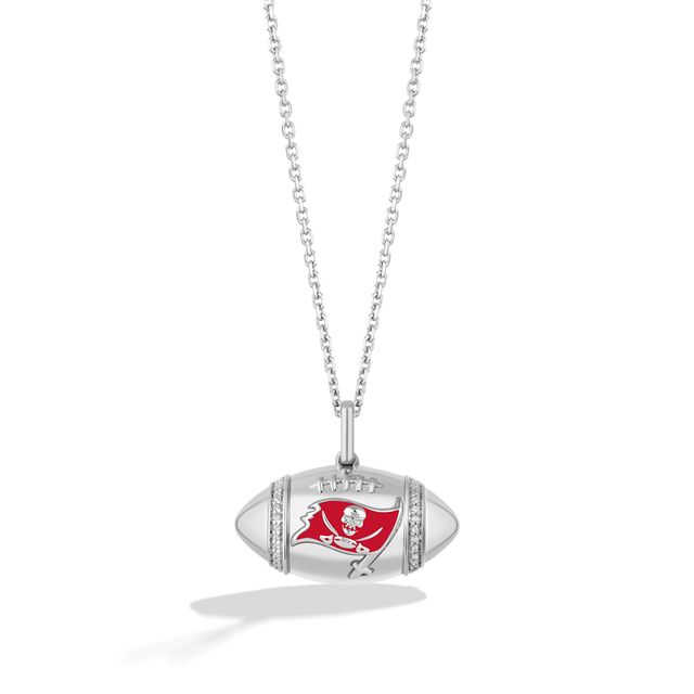 True Fans San Francisco 49ers Diamond Accent Football Necklace in