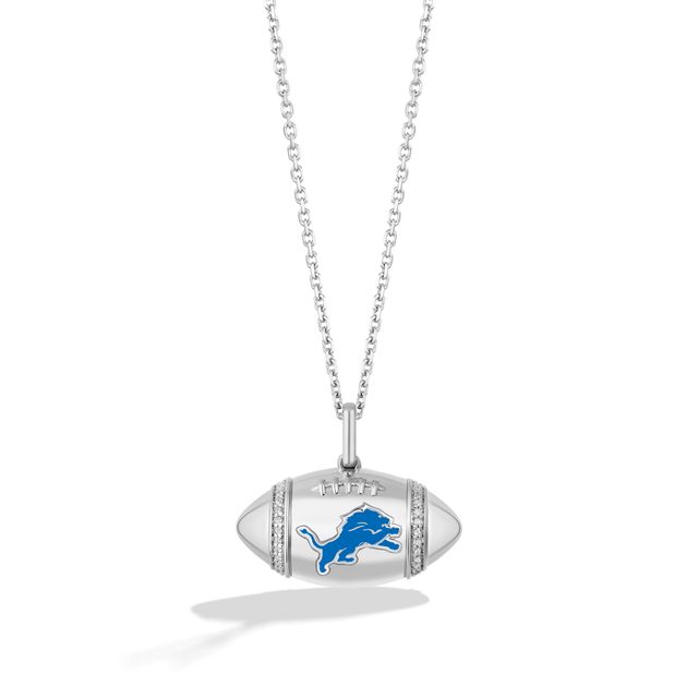 True Fans Detroit Lions 1/20 CT. T.W. Diamond Helmet Necklace in Sterling  Silver