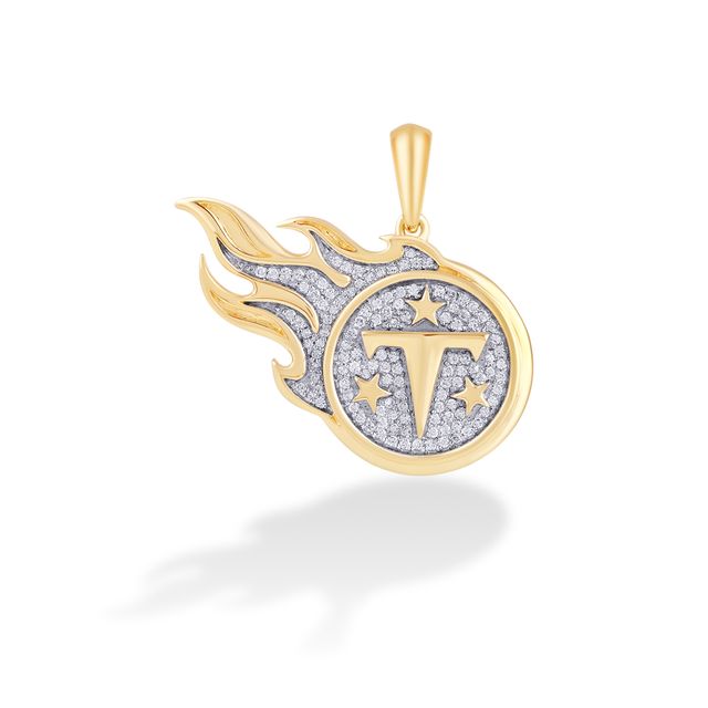 True Fans Baltimore Ravens 1/4 CT. T.W. Diamond Logo Charm in 10K Gold