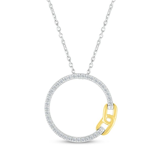 Round-Cut Diamond Eternity Circle & Link Necklace 1/6 ct tw 10K Two-Tone Gold 18“