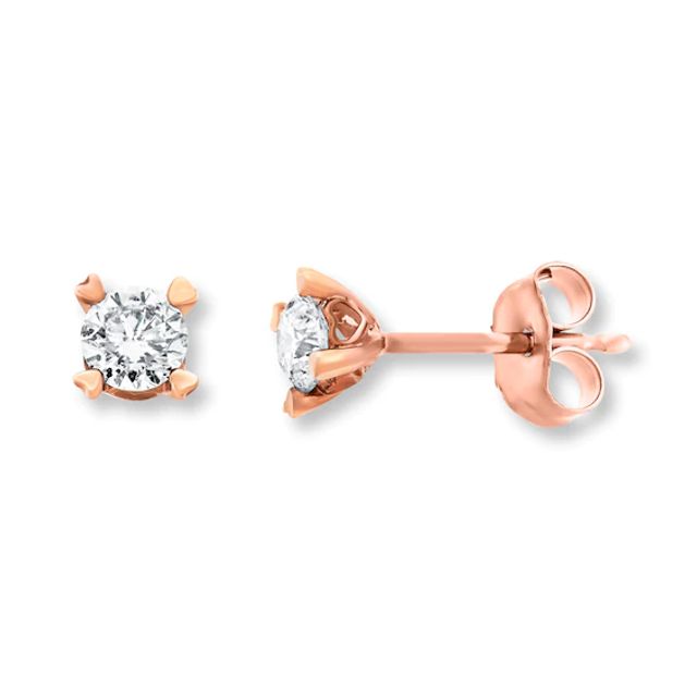 Diamond Earrings 1/4 ct tw Round-cut 14K Rose Gold (I/I2)