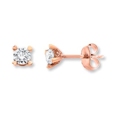 Diamond Earrings 1/2 ct tw Round-cut 14K Rose Gold (I/I2)