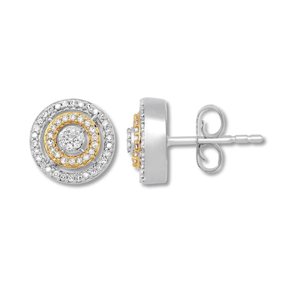 Lab-Created Diamonds by KAY Flower Stud Earrings 1 ct tw Round-Cut 14K  Yellow Gold