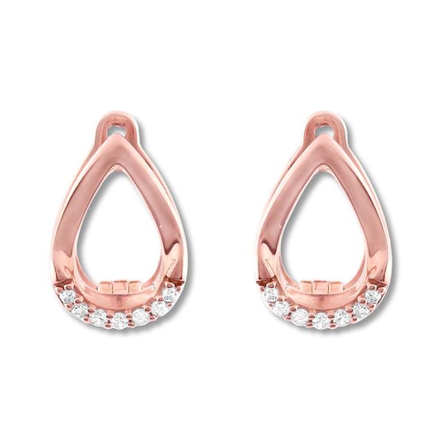 Diamond Teardrop Earrings 1/20 ct tw Round-cut 10K Rose Gold