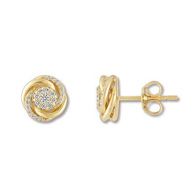 Kay Diamond Earrings 1/4 ct tw Round-cut 10K Yellow Gold