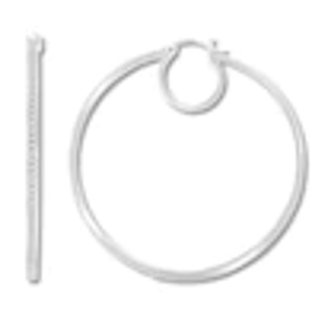 Kay Diamond Hoop Earrings 1/2 ct tw Round-cut 10K White Gold