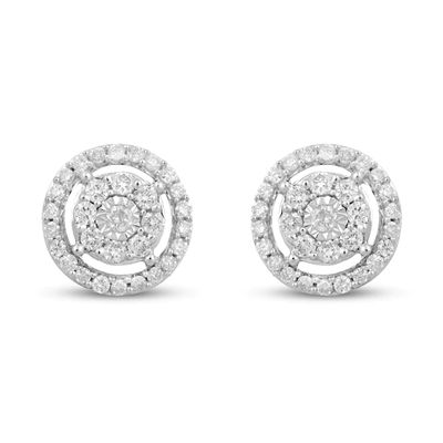 Diamond Stud Earrings 1/2 ct tw 10K White Gold