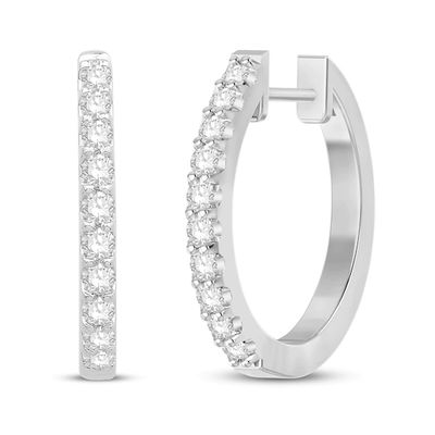 Kay Diamond Hoop Earrings 1/2 ct tw 10K White Gold