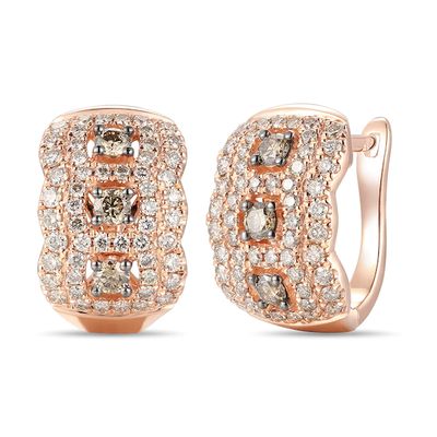 Le Vian Diamond Earrings 1-1/8 ct tw 14K Strawberry Gold
