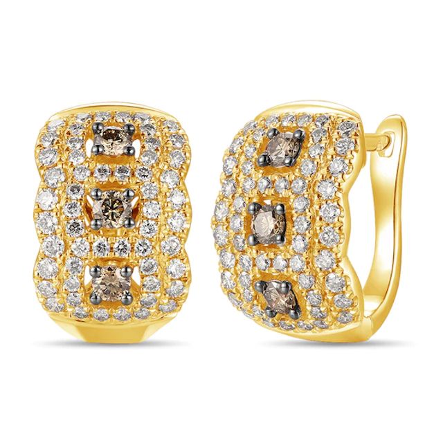 Le Vian Diamond Huggie Earrings 1-1/8 ct tw 14K Honey Gold