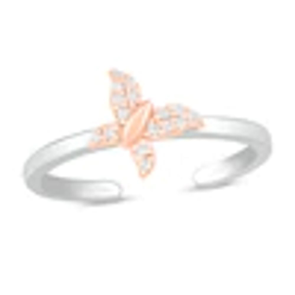 Kay Diamond Butterfly Toe Ring 10K Two-Tone Gold