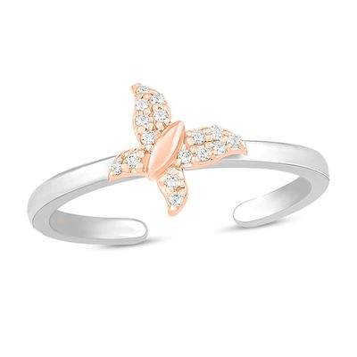 Kay Diamond Butterfly Toe Ring 10K Two-Tone Gold