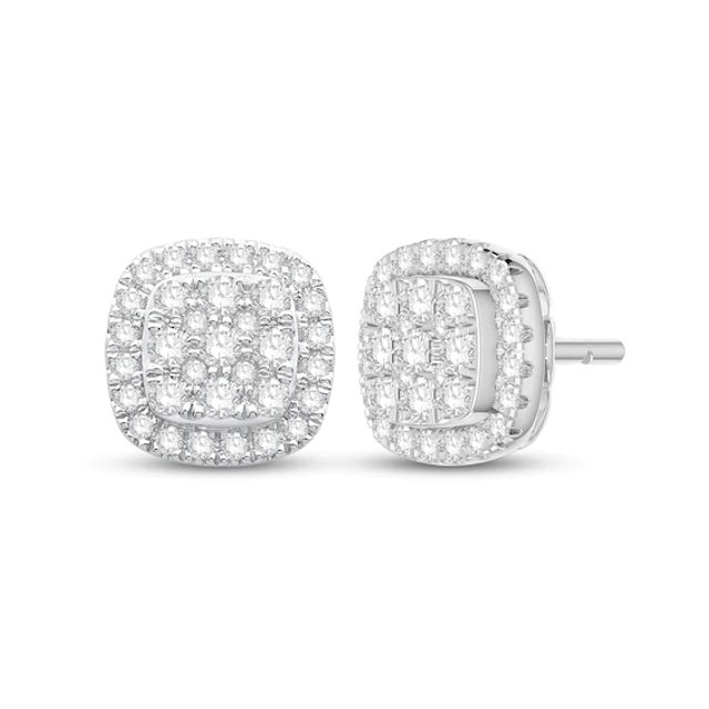 Diamond Stud Earrings 1/2 ct tw Round-Cut 10K White Gold