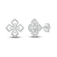 Lab-Created Diamonds by KAY Flower Stud Earrings 1 ct tw Round-Cut 14K  Yellow Gold