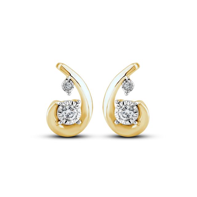 Diamond Stud Earrings 1/4 ct tw Round-Cut 10K Yellow Gold