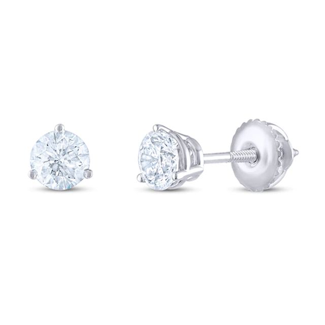 Kay THE LEO Diamond Earrings 1 ct tw Round-cut 14K White Gold