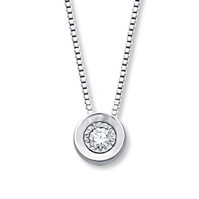 Kay Diamond Necklace 1/20 ct tw Round-cut Sterling Silver 18"