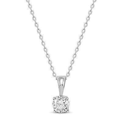 Kay Solitaire Diamond Necklace 1/2 ct tw Round-cut 14K White Gold 18"