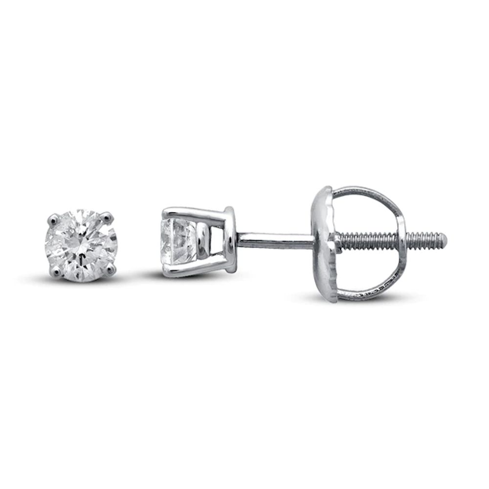 Certified Diamond Round-cut Earrings 1/2 ct tw 14K White Gold (I/I1)