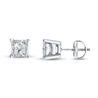 Certified Diamond Princess-cut Earrings 1 ct tw 14K White Gold (I/I1)