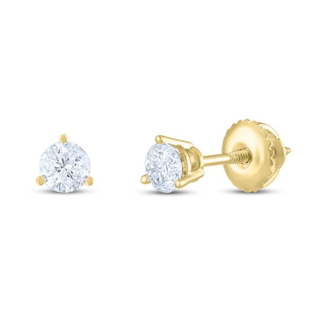Kay THE LEO Diamond Solitaire Earrings 1/2 ct tw Round-cut 14K Yellow Gold