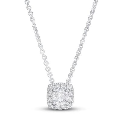 Diamond Necklace 1/3 ct tw Round-cut 14K White Gold 18" (I/I2)