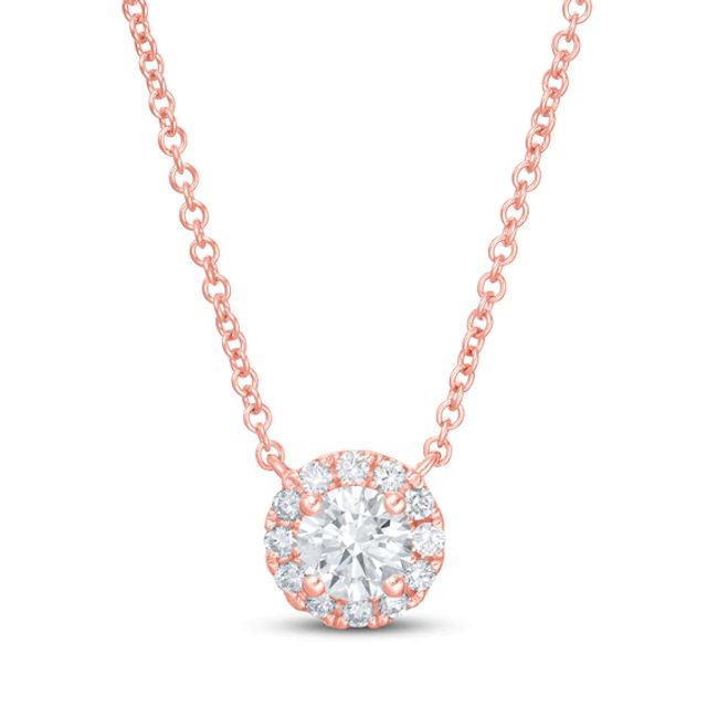 Lab-Created Diamonds by KAY Necklace 1/2 ct tw 14K Rose Gold 19" (F/VS2)