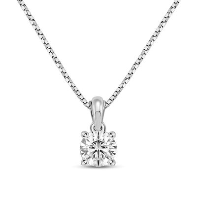Kay GSI Solitaire Diamond Necklace 1/ ct tw Round-cut 14K White Gold 18