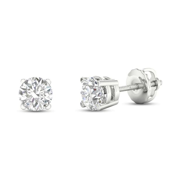 Lab-Created Diamonds by KAY Solitaire Stud Earrings ct tw 14K White Gold (F/SI2
