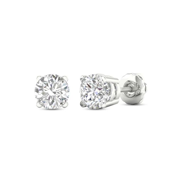 Lab-Created Diamonds by KAY Solitaire Stud Earrings 2 ct tw 14K White Gold (F/SI2