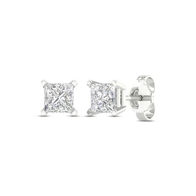 Lab-Created Diamonds by KAY Princess-Cut Solitaire Stud Earrings 1 ct tw 14K White Gold