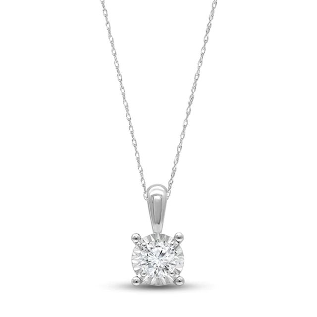 Diamond Necklace 1/3 ct tw Round-cut Sterling Silver 18" (J/I3)