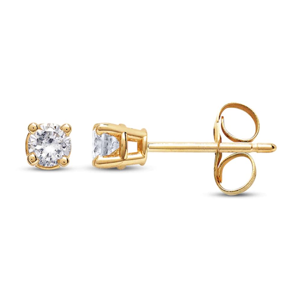 Diamond Earrings 1/4 ct tw Round-cut 14K Yellow Gold (I/I2