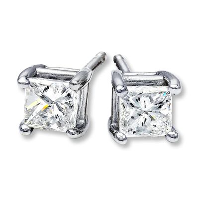 Kay Diamond Earrings 1/2 ct tw Princess-cut 14K White Gold