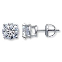 Diamond Solitaire Earrings 1-1/2 ct tw Round-Cut 14K White Gold (I/I2)