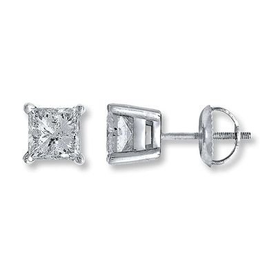 Kay Diamond Earrings 1-1/2 ct tw Princess-cut 14K White Gold