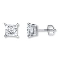 Diamond Earrings 2 ct tw Princess-cut 14K White Gold (I/I2)