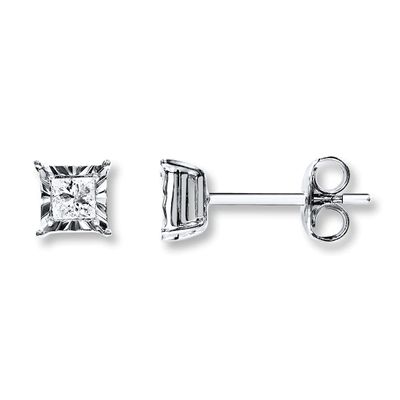Radiant Reflections 1/ ct tw Diamonds Sterling Silver Earrings (J/I3