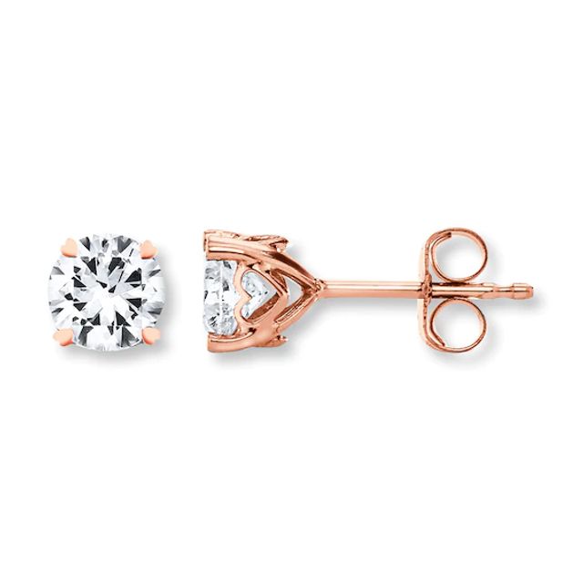 Diamond Solitaire Earrings 1/10 ct tw 14K Rose Gold (I/I2)