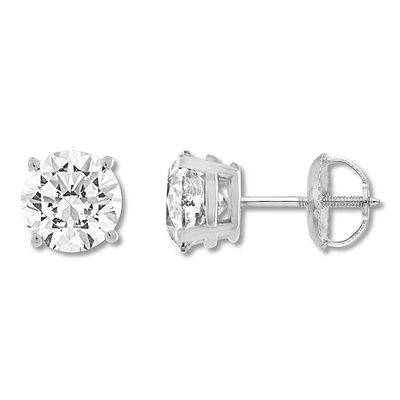Kay Diamond Solitaire Earrings 1 ct tw Round-cut 10K White Gold