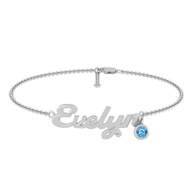 Color Stone Nameplate Bracelet