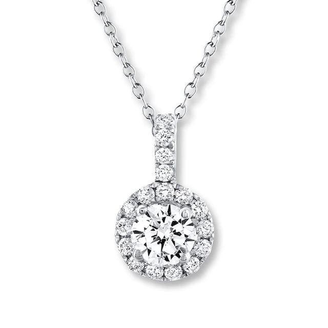 THE LEO Diamond Necklace 5/8 ct tw Round-cut 14K White Gold 19" (I/I1