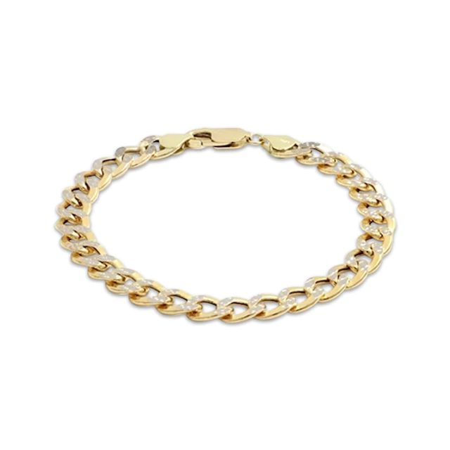 Semi-Solid Link 5.2mm Curb Chain Bracelet 10K Yellow Gold 7.5”