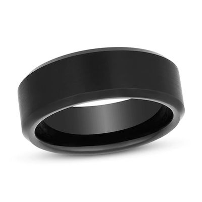 8mm Wedding Band Tungsten Carbide Black PVD