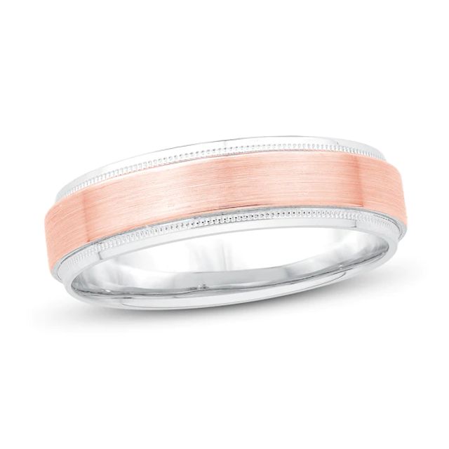 Now + Forever Men's Engravable Wedding Band 10K Two-Tone Gold 6mm - Size 10